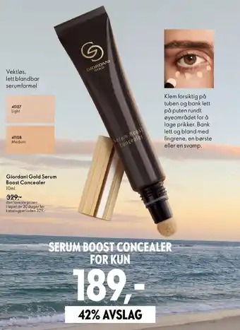 Oriflame GIORDANI GOLD Serum Boost Concealer tilbud
