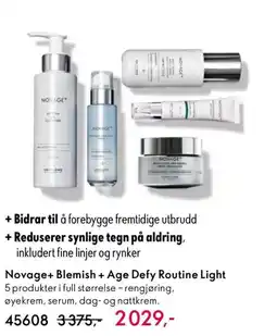 Oriflame NOVAGE+ Blemish + Age Defy Routine Light tilbud