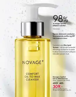 Oriflame NOVAGE+ Comfort Oil-to-Milk Cleanser tilbud