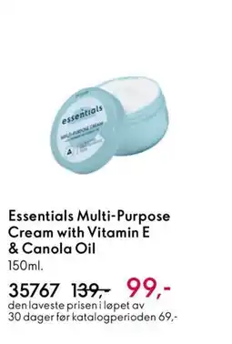 Oriflame ESSENTIALS Multi-Purpose Cream with Vitamin E & Canola Oil tilbud