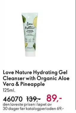 Oriflame LOVE NATURE Hydrating Gel Cleanser with Organic Aloe Vera & Pineapple tilbud