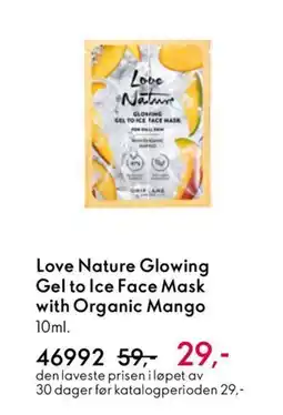 Oriflame LOVE NATURE Glowing Gel to Ice Face Mask with Organic Mango tilbud