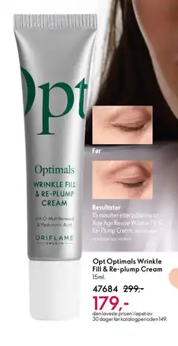 Oriflame OPT Optimals Wrinkle Fill & Re-plump Cream tilbud