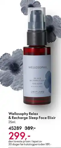 Oriflame WELLOSOPHY Relax & Recharge Sleep Face Elixir tilbud