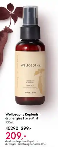 Oriflame WELLOSOPHY Replenish & Energise Face Mist tilbud