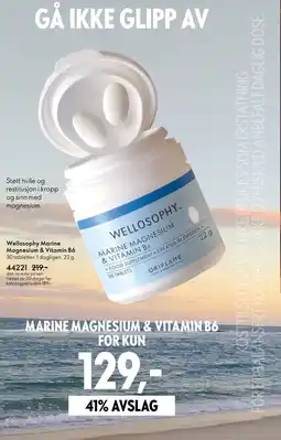 Oriflame WELLOSOPHY Marine Magnesium & Vitamin B6 tilbud