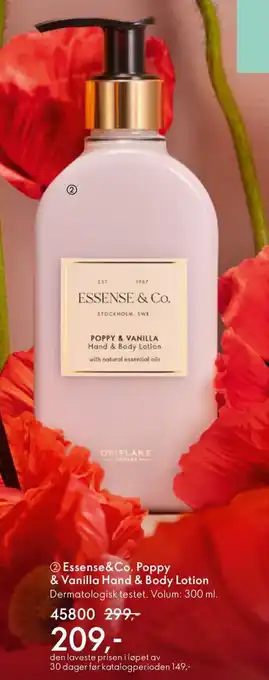 Oriflame ESSENSE&CO. Poppy & Vanilla Hand & Body Lotion tilbud