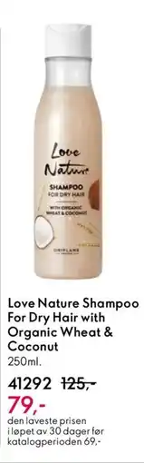 Oriflame LOVE NATURE Shampoo For Dry Hair with Organic Wheat & Coconut tilbud