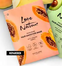 Oriflame LOVE NATURE Repairing Hair Smoothie Mask with Organic Papaya tilbud