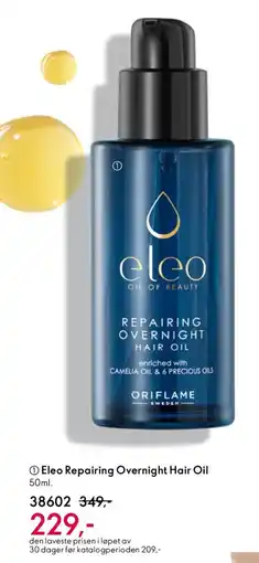 Oriflame ELEO Repairing Overnight Hair Oil tilbud