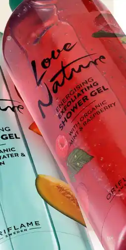 Oriflame LOVE NATURE Energising Exfoliating Shower Gel with Organic Mint & Raspberry tilbud