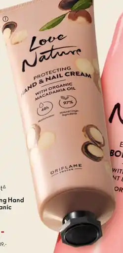 Oriflame Love Nature Protecting Hand & Nail Cream with Organic Macadamia Oil tilbud