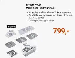 Kitch'n Modern House Basis mandolinjern grå/hvit tilbud