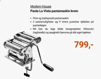 Modern House Pasta La Vista pastamaskin krom