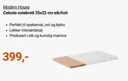 Kitch'n Modern House Celeste ostebrett 35x22 cm eik/hvit tilbud