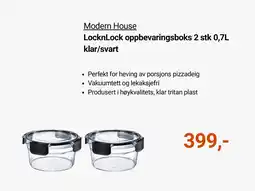 Kitch'n Modern House LocknLock oppbevaringsboks 2 stk klar/svart tilbud