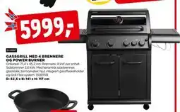 jem & fix GASSGRILL MED 4 BRENNERE OG POWER BURNER tilbud