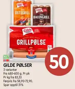 Coop Mega Gilde pølser tilbud