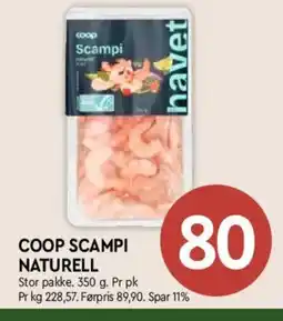 Coop Mega Coop scampi naturell tilbud