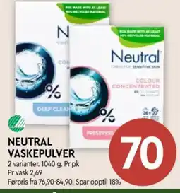 Coop Mega Neutral Vaskepulver tilbud