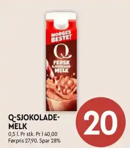 Coop Mega Q-Sjokolade- melk tilbud