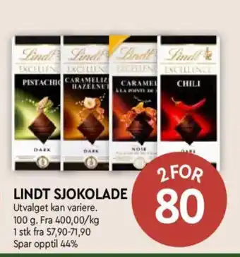 Coop Mega Lindt sjokolade tilbud