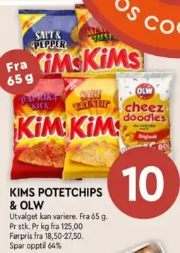 Coop Mega Kims Potetchips & OLW tilbud