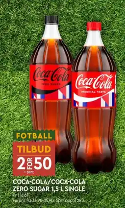Coop Mega Coca-Cola / Coca-Cola Zero sugar , Single tilbud