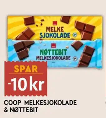 Coop Mega Coop melkesjokolade & nøttebit tilbud