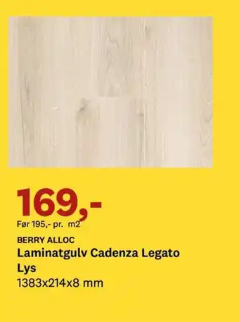 BERRY ALLOC Laminatgulv Cadenza Legato Lys