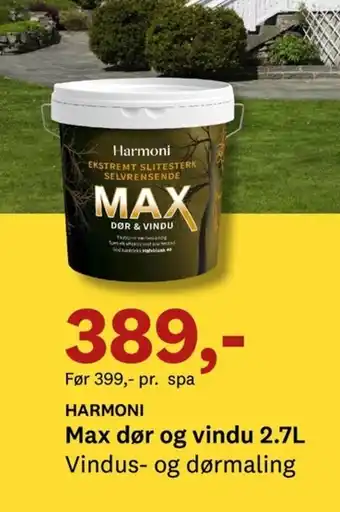 HARMONI Max dør og vindu