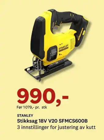 STANLEY Stikksag 18V V20 SFMCS600B