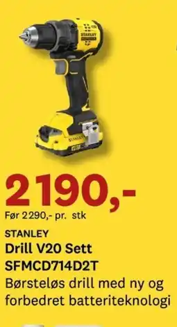 Bygger'n STANLEY Drill V20 Sett SFMCD714D2T tilbud