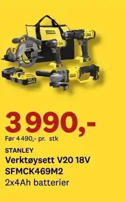 Bygger'n STANLEY Verktøysett V20 18V SFMCK469M2 tilbud