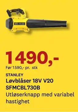 Bygger'n STANLEY Løvblåser 18V V20 SFMCBL730B tilbud