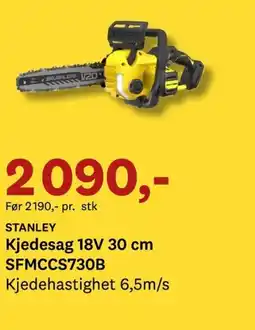 Bygger'n STANLEY Kjedesag 18V 30 cm SFMCCS730B tilbud