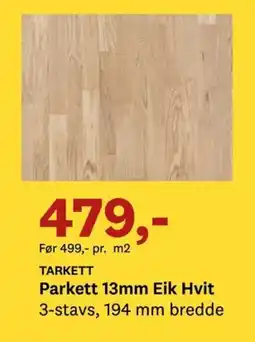 Bygger'n TARKETT Parkett 13mm Eik Hvit tilbud