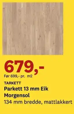 Bygger'n TARKETT Parkett 13 mm Eik Morgensol tilbud