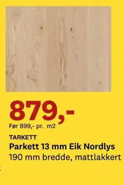 Bygger'n TARKETT Parkett 13 mm Eik Nordlys tilbud