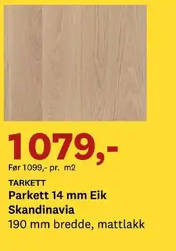 Bygger'n TARKETT Parkett 14 mm Eik Skandinavia tilbud