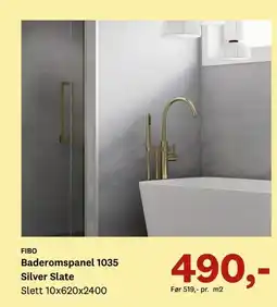 Bygger'n FIBO Baderomspanel 1035 Silver Slate tilbud