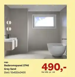 Bygger'n FIBO Baderomspanel 5746 Grey Sand tilbud