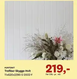 Bygger'n HUNTONIT Trefiber Skygge Hvit tilbud