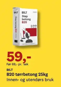 Bygger'n BILT B20 tørrbetong tilbud