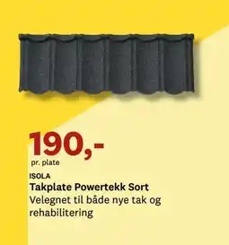 Bygger'n ISOLA Takplate Powertekk Sort tilbud