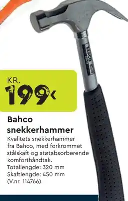 Mekk Bahco snekkerhammer tilbud