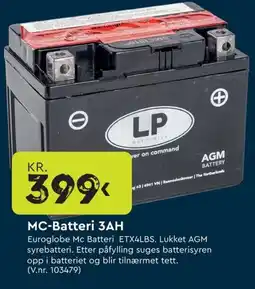Mekk MC-Batteri 3AH tilbud