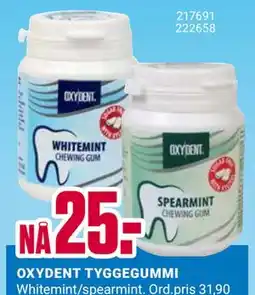 Europris OXYDENT TYGGEGUMMI tilbud