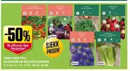 Europris FRØPOSER FRA BLOSSOM OG NELSON GARDEN tilbud