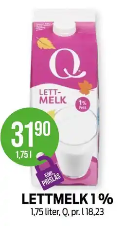 Kiwi LETTMELK 1 % tilbud
